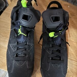 Jordan Kids Shoes Black and Neon Green